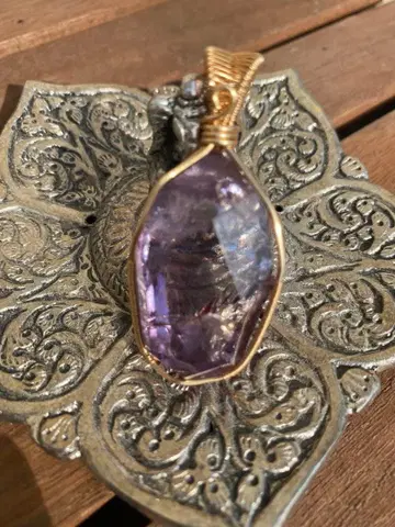 [ 123 자수정 무지개 있음 ] 펜던트 탑