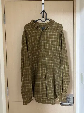 croft&barrow 올리브 그린 체크 셔츠 L