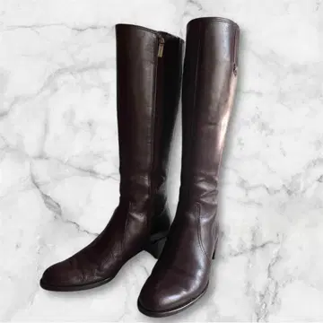 새상품급 REGAL 브라운 가죽 롱 부츠 지퍼 달린 사이즈 24.5cm