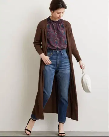 그린 라벨 릴랙싱 카슈쿨 리브 롱 가디건