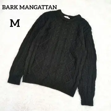 버크맨 맨해튼 크루넥 스웨터 블랙 케이블 짜임 긴팔 M6078