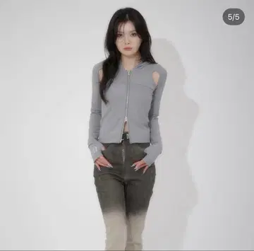 더블 지퍼 후디 그레이 ellno de mavie