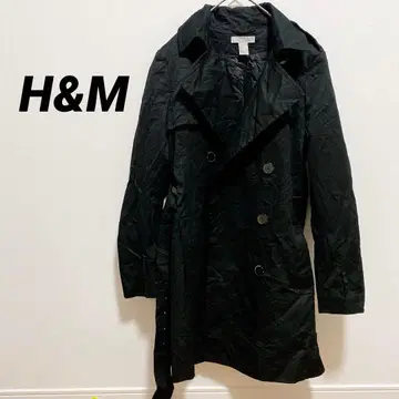 H&M 블랙 트렌치코트 US 10 블랙 스프링 코트
