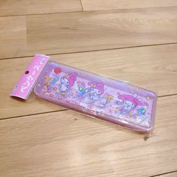 새상품 산리오 마이멜로디 펜 케이스 필통 플라스틱 케이스 씰 포함