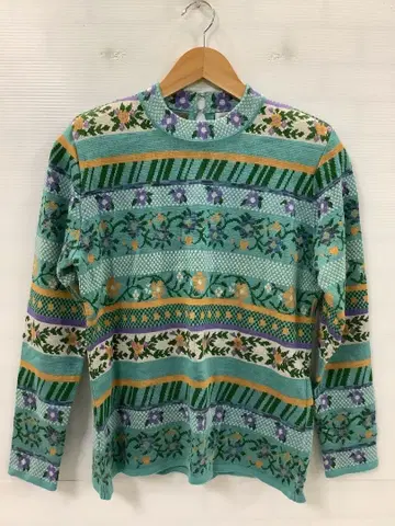 11.27 A146P 빈티지 니트 스웨터 레트로 꽃무늬