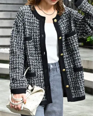 JOURNAL STANDARD relume 트위드 노카라 자켓