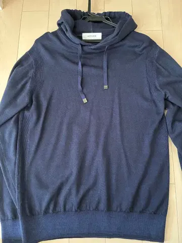 AOURE 네이비 후드 부착 후드티