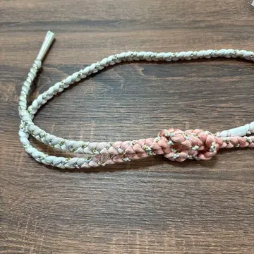 핑크 화이트 그레이 그라데이션 허리띠 후리소데 기모노