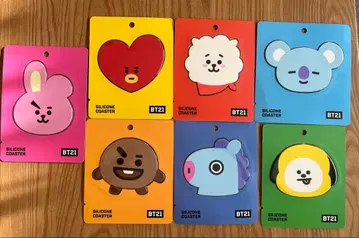 미사용 새상품 미개봉 BT21 실리콘 코스터 7개 세트