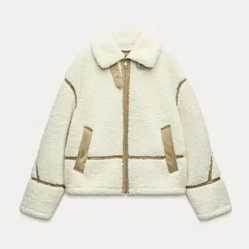 아이보리 보아 자켓 ZARA