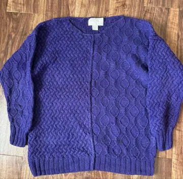 90s usa 빈티지 핸드 니트 디자인 스웨터 레어 코튼