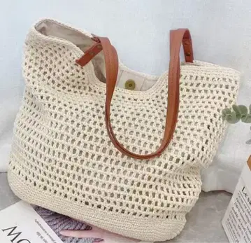 아이보리 니트 토트백