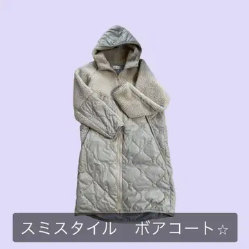 스미스타일 23AW 이아파피요네 후드 부착 퀼팅 보아 코트