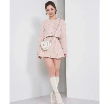 Darich 팬시 트위드 숏 자켓 스커트 셋업