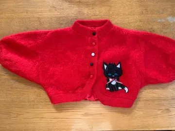 모헤어 니트 검은 고양이 아플리케