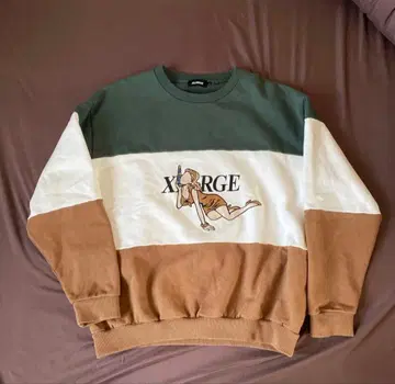 [ 레어 L ] 엑스라지 맨투맨 자수 로고 멀티 컬러 걸 즉시 완판