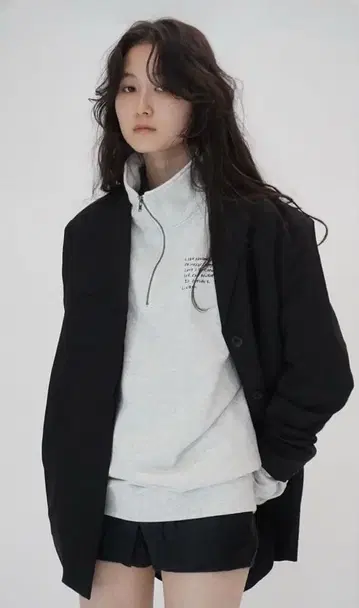 Ludas 하프 집 스웨트셔츠