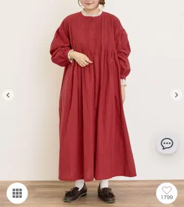 새상품 sm2 면린넨/데님 핀턱 원피스 레드 사만사 모스모스