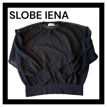 새상품급 SLOBE 블랙 7부 소매 시스루 스웨터