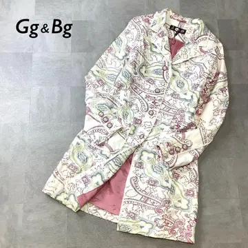 미사용품 Gg&Bg 재팬카나 총 자수 코튼 롱 코트