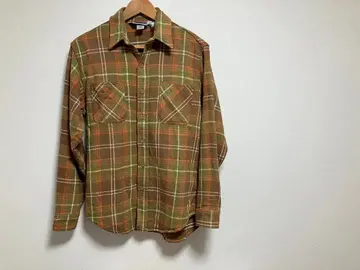 USA 제조 80s BIG MAC 빈티지 헤비 플란넬 셔츠 M 페이드
