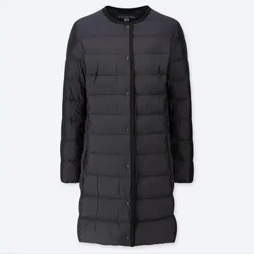 UNIQLO 울트라 라이트 다운 컴팩트 코트 다운 코트 노카라 블랙