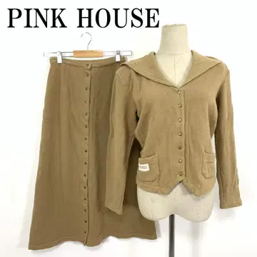 LA8748 핑크하우스 맨투맨 셋업 베이지 브라운 코튼 M 사이즈