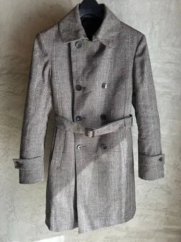 이탈리아 원단 더블 브레스트 체스터 코트 트렌치코트