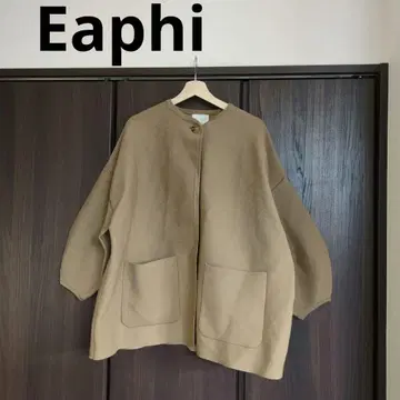 Eaphi 볼륨 슬리브 니트 재킷 니트 코트