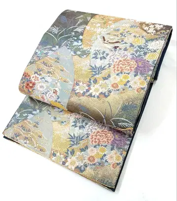 FN12060y 기모노 순수 실크 후쿠로 오비 육통 무늬