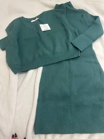 SLY 그린 니트 원피스 셋업