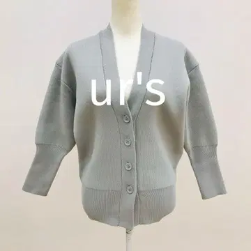ur's 유어즈 가디건 그레이 V넥 긴팔 가디건