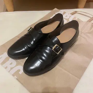 ing 몽크 스트랩 슈즈 24cm 블랙 에나멜