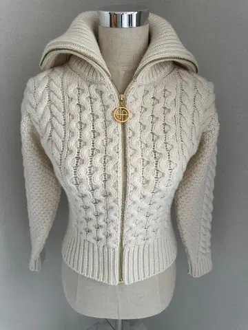 PATOU 케이블 짜임 스웨터 XS 크림