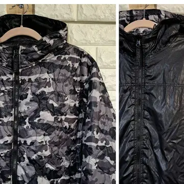 [GU] 리버서블 충전솜 후드 자켓 [카모플라쥬/블랙] L-92194