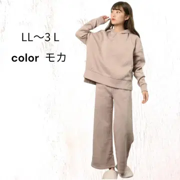 새상품 맨투맨 와이드 팬츠 후드티 상하의 세트 속기모 모카 LL~3L