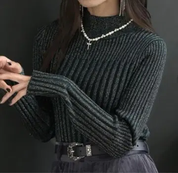 HARE 하레 라메 리브 니트 블랙