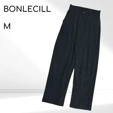 새상품급 BONLECILL 코듀로이 턱 팬츠 와이드 블랙 가을/겨울