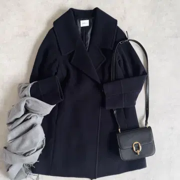 새상품급 쉽스 SHIPS any 울 라펠 코트 네이비