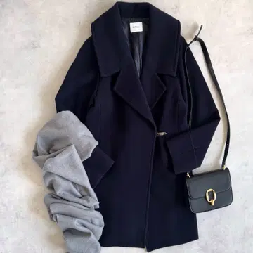 새상품급 쉽스 SHIPS any 울 라펠 코트 네이비