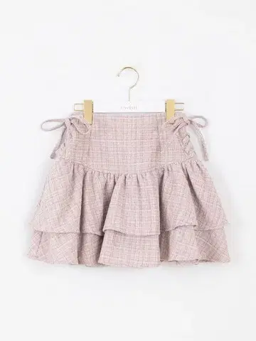 evelyn 레이스업 프릴 스커트 핑크