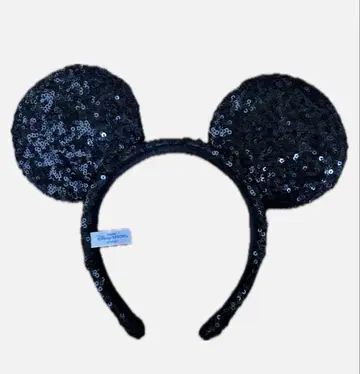 미키마우스 귀 머리띠 블랙 스팽글