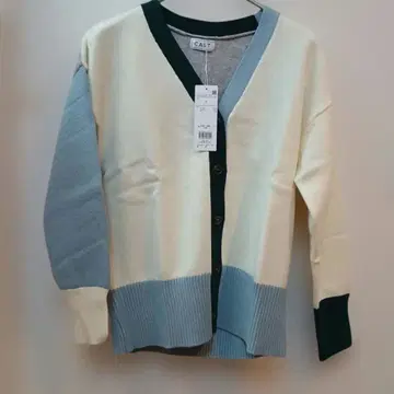 CAST: 컬러 블록 니트 가디건 M
