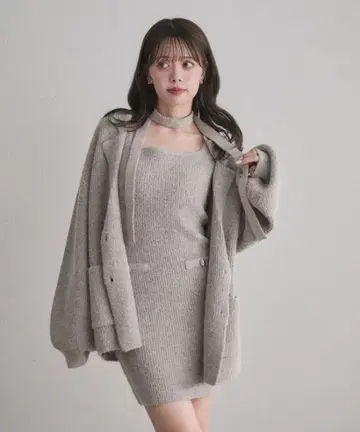 fupel choker melange knit setup