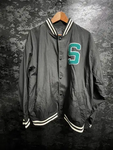 블랙 봄버 자켓 S 로고