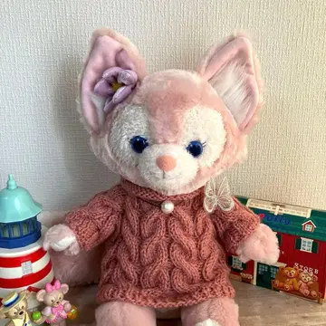 리나벨 코스튬 니트 원피스 손뜨개질 핸드메이드 톤 다운 오렌지