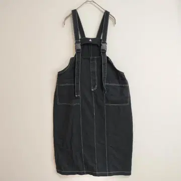 merlot 살로펫 스커트 F 블랙 화이트 스티치 롱 기장 면 100%