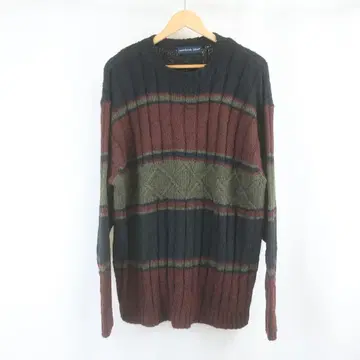 northen isles 아크릴 보더 니트 스웨터 구제 의류 XL