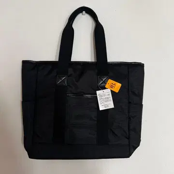 블랙 나일론 토트백 비즈니스용 포켓 부착