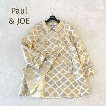 택 포함 새상품 Paul&JOE 디테일 패턴 더블 브레스트 코트 38
